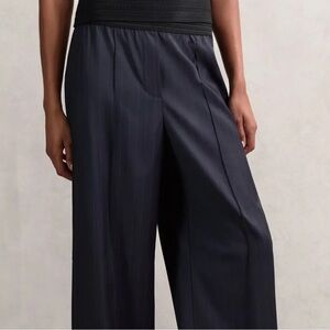 Elegant Navy Women's Wide-Leg Pants